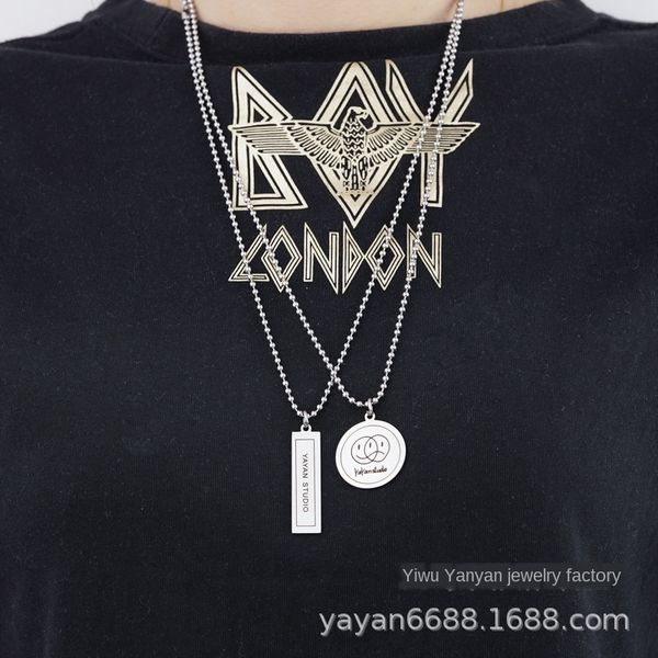 new yayan studio /g135 self-designed necklace indigenous cool ins interesting pattern titanium steel round brand necklace, Silver
new yayan studio /g135 self-designed necklace indigenous cool ins interesting pattern titanium steel round brand necklace, Silver