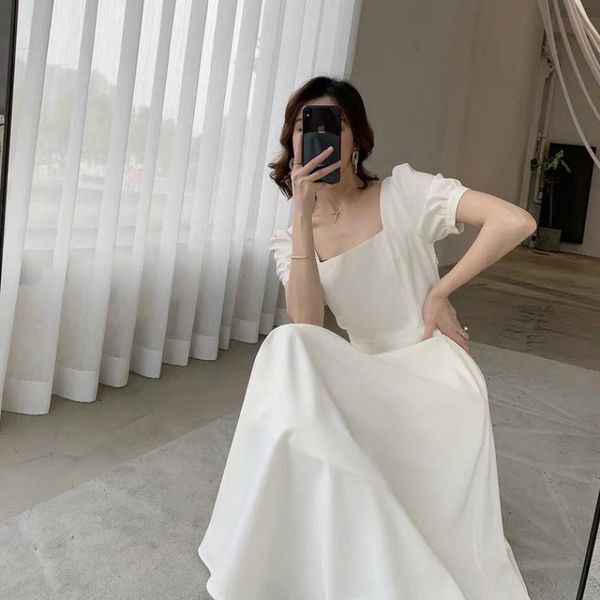 white dress for women 2020 summer a- skirt a- line skirt new light mature style square collar knee-length a- line dress, Black;gray
white dress for women 2020 summer a- skirt a- line skirt new light mature style square collar knee-length a- line dress, Black;gray