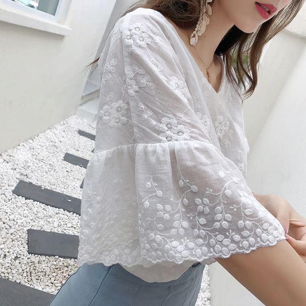 mishow 2020 новый короткий рукав блузы белый цветочный v образным вырезом рубашки кружева сладкая женщина одежда повседневная шифон женщины, White
mishow 2020 новый короткий рукав блузы белый цветочный v образным вырезом рубашки кружева сладкая женщина одежда повседневная шифон женщины, White