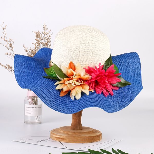 women's summer uv-proof screen big edge shade sun wavy flower sun hat beach hat, Blue;gray
women's summer uv-proof screen big edge shade sun wavy flower sun hat beach hat, Blue;gray