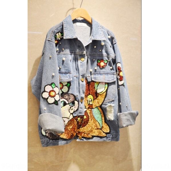korean dongdaemun 2020 spring patch new animal sequin patch denim coat female student jacket coat, Black;brown
korean dongdaemun 2020 spring patch new animal sequin patch denim coat female student jacket coat, Black;brown