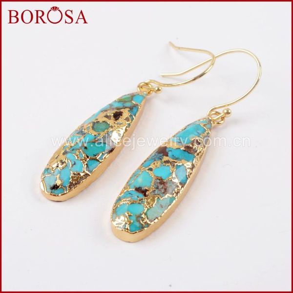 borosa 1pair teardrop gold/silver color natural copper turquoises drop earrings natural gems earrings jewelry as gifts g1547-e
borosa 1pair teardrop gold/silver color natural copper turquoises drop earrings natural gems earrings jewelry as gifts g1547-e
