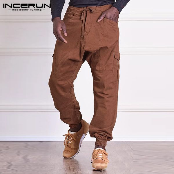 incerun fashion men cargo pants drawstring loose multi pockets harem trousers men joggers solid color streetwear casual pants, Black
incerun fashion men cargo pants drawstring loose multi pockets harem trousers men joggers solid color streetwear casual pants, Black