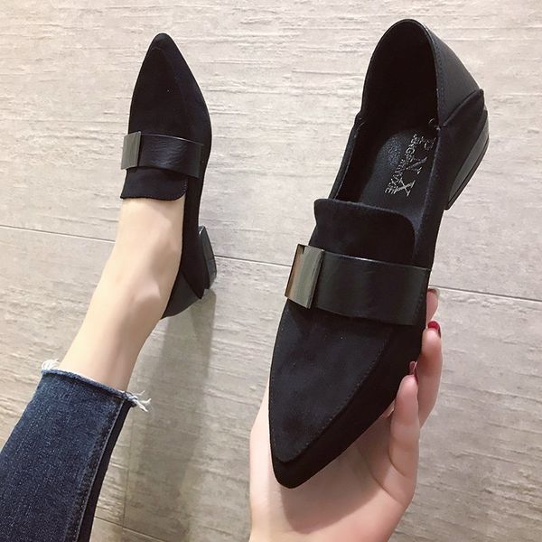 spring autumn women oxford shoes pointed toe boat shoes ladies low heels dress buckle metal office work woman 8259c, Black
spring autumn women oxford shoes pointed toe boat shoes ladies low heels dress buckle metal office work woman 8259c, Black
