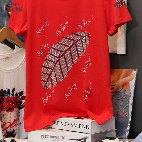 v neck hiawatha red white summer short sleeve t shirt womens fashion feather drilling tees tx078 drop shipping
v neck hiawatha red white summer short sleeve t shirt womens fashion feather drilling tees tx078 drop shipping