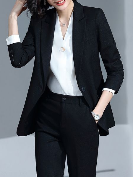 black suit women's korean coat loose workplace high-end formal dress president suit women's coat fashion temperament, White;black
black suit women's korean coat loose workplace high-end formal dress president suit women's coat fashion temperament, White;black