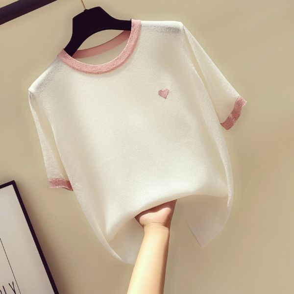 756 short-sleeved for t-shirt t-shirt women 2020 new ins trendy internet red loose round neck knitted korean base taro purple, White;black
756 short-sleeved for t-shirt t-shirt women 2020 new ins trendy internet red loose round neck knitted korean base taro purple, White;black