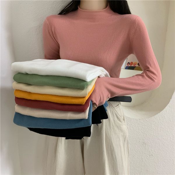 stretch women sweaters turtleneck pullovers soft primer shirt long sleeve korean slim-fit tight sweater 2020 autumn winter solid, White;black
stretch women sweaters turtleneck pullovers soft primer shirt long sleeve korean slim-fit tight sweater 2020 autumn winter solid, White;black