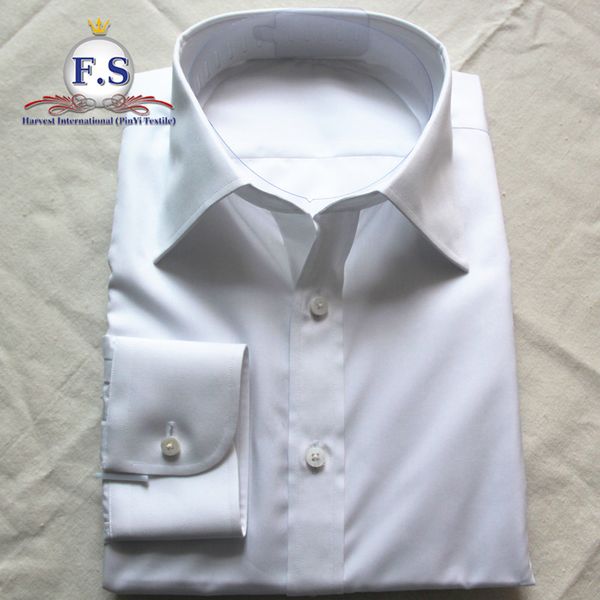 non button collar, tailored 120's popline men dress shirt with long sleeve, White;black
non button collar, tailored 120's popline men dress shirt with long sleeve, White;black