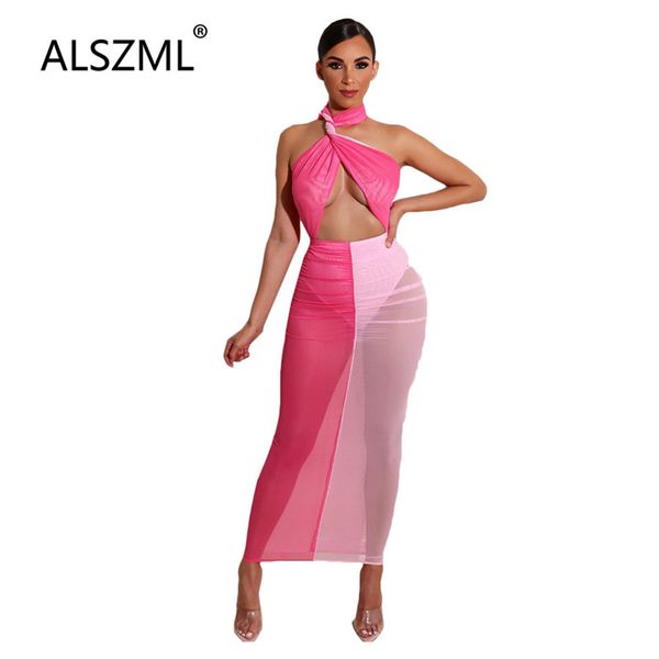 young party women pink hanging neck backless sheath dress tight club party lady fashion long dress, Black;gray
young party women pink hanging neck backless sheath dress tight club party lady fashion long dress, Black;gray