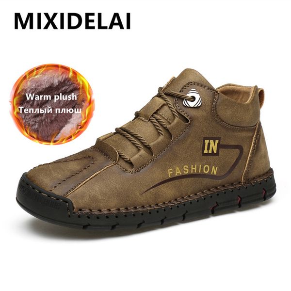 new winter men's boots comfortable men ankle boots thick plush warm snow leather autumn outdoor man motorcycle 38-48, Black
new winter men's boots comfortable men ankle boots thick plush warm snow leather autumn outdoor man motorcycle 38-48, Black