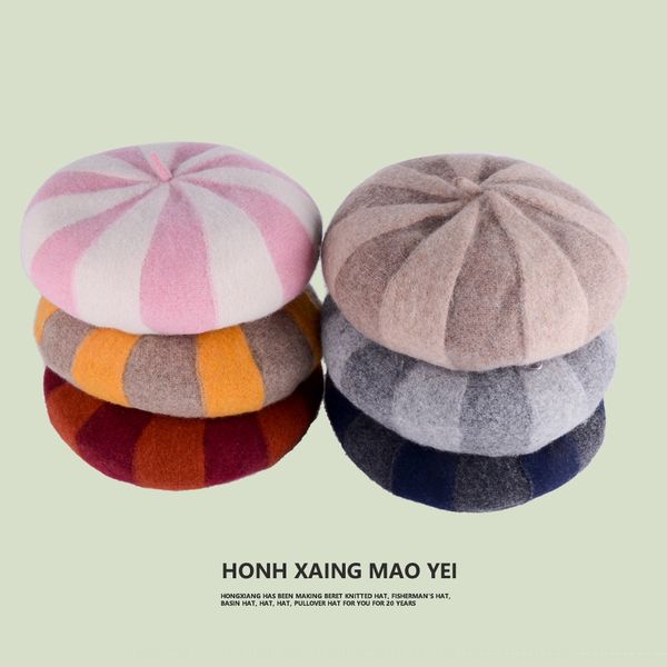 striped wool beret season korean belle hua jia mao toque beret female hat women's korean fashionable color matching painter hat, Blue;gray
striped wool beret season korean belle hua jia mao toque beret female hat women's korean fashionable color matching painter hat, Blue;gray