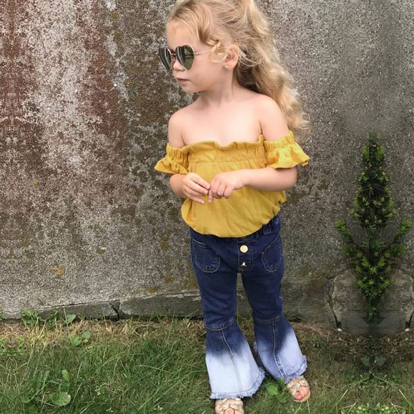 girls casual suit bra casual children's shoulder denim trumpet pants two-piece set children's wear
girls casual suit bra casual children's shoulder denim trumpet pants two-piece set children's wear