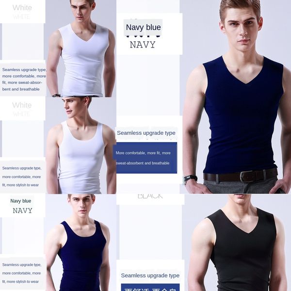 men' ice silk seamless vest white summer tight wide shoulder v-neck sports sleeveless base sweatshirt sweatshirt thin, White;black
men' ice silk seamless vest white summer tight wide shoulder v-neck sports sleeveless base sweatshirt sweatshirt thin, White;black