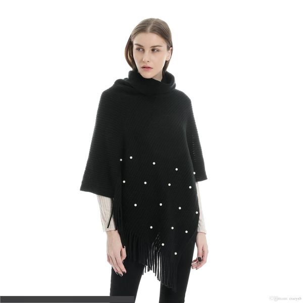 women pearl tassel turtleneck pullovers shawl scarf cashmere warm high collar solid color big cape blanket wraps female, Blue;gray
women pearl tassel turtleneck pullovers shawl scarf cashmere warm high collar solid color big cape blanket wraps female, Blue;gray