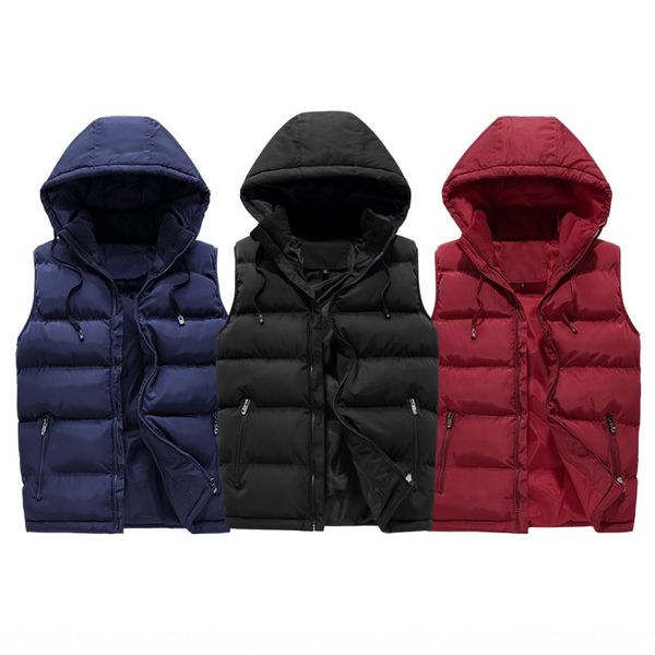 winter thickened hooded couple's down cotton winter thickened hooded men's new men's new couple's down vest cotton vest, Black;white