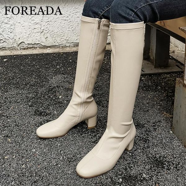foreada real leather high heel women boots block heel knee high boots round toe long zip lady shoes autumn winter beige 40, Black
foreada real leather high heel women boots block heel knee high boots round toe long zip lady shoes autumn winter beige 40, Black