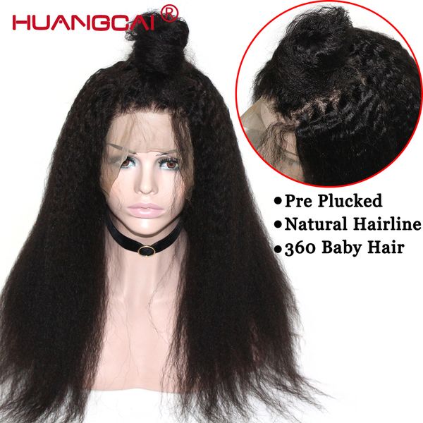 kinky straight 360 lace frontal wig peruvian lace frontal human hair yaki wigs pre plucked with baby hair remy lace wig, Black
kinky straight 360 lace frontal wig peruvian lace frontal human hair yaki wigs pre plucked with baby hair remy lace wig, Black