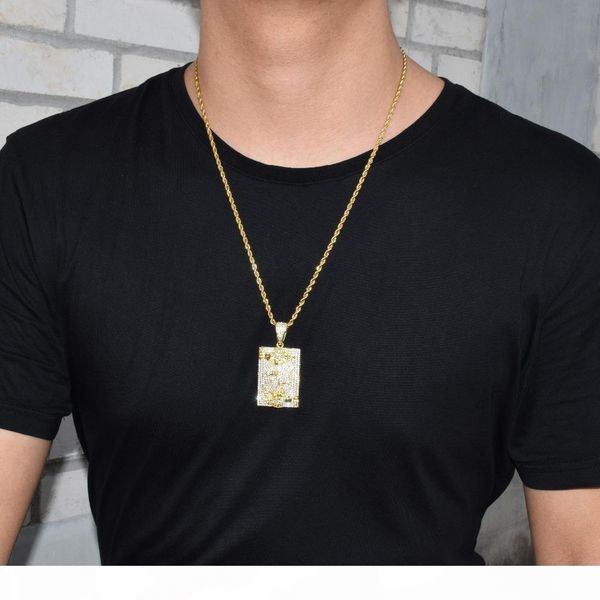 men's king of hearts skull face playing cards iced out pendant necklace rope chain gold color zircon men's hip hop jewelry, Silver
men's king of hearts skull face playing cards iced out pendant necklace rope chain gold color zircon men's hip hop jewelry, Silver