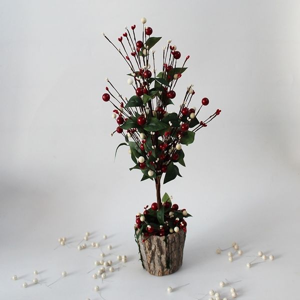 holiday decor red artificial berry picks green laves christmas red berry tree with wooden vase
holiday decor red artificial berry picks green laves christmas red berry tree with wooden vase