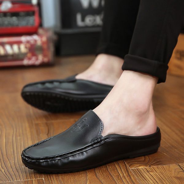 summer men's trend semi-towed shoes korean version of the heelless slip-on sandals soft bottom low band casual young shoes, Black
summer men's trend semi-towed shoes korean version of the heelless slip-on sandals soft bottom low band casual young shoes, Black