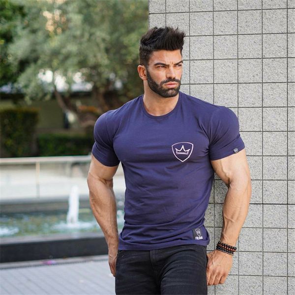 new summer mens gyms casual t shirt fitness bodybuilding print tight fashion male short cotton clothing tee, White;black
new summer mens gyms casual t shirt fitness bodybuilding print tight fashion male short cotton clothing tee, White;black