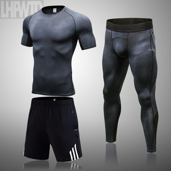 men's compression running jogging suits clothes sports set short t shirt and pants gym fitness workout tights clothing 3pcs/sets, Black;blue
men's compression running jogging suits clothes sports set short t shirt and pants gym fitness workout tights clothing 3pcs/sets, Black;blue
