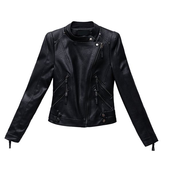 2020 new autumn women pu leather jacket woman zipper short coat female black punk bomber faux leather outwear spring blazer
2020 new autumn women pu leather jacket woman zipper short coat female black punk bomber faux leather outwear spring blazer