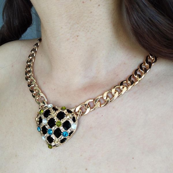 new fashion personalized hip hop womens black diamond heart pendant cuban link choker necklace rapper jewelry christmas gifts for women, Silver
new fashion personalized hip hop womens black diamond heart pendant cuban link choker necklace rapper jewelry christmas gifts for women, Silver