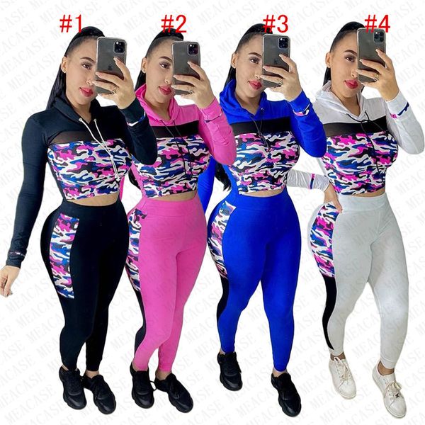 женщины tracksuit камуфляж печати дизайн outfit сетки лоскутная толстовки с капюшоном топы брюки леггинсы две пьесы set осень спортивный кос, White
женщины tracksuit камуфляж печати дизайн outfit сетки лоскутная толстовки с капюшоном топы брюки леггинсы две пьесы set осень спортивный кос, White