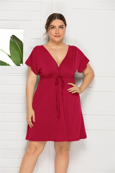 summer women dresses backless deep v-neck beach dress 2020 casual lace-up high waist short dress female plus size red dress
summer women dresses backless deep v-neck beach dress 2020 casual lace-up high waist short dress female plus size red dress