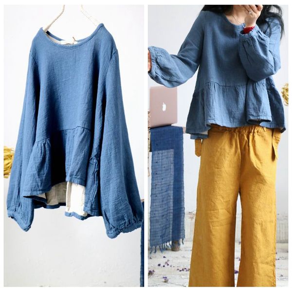 women retro lantern sleeve loose rough linen solid color ladies ruffle tees shirt t-shirt female 2020 autumn spring vintage, White
women retro lantern sleeve loose rough linen solid color ladies ruffle tees shirt t-shirt female 2020 autumn spring vintage, White