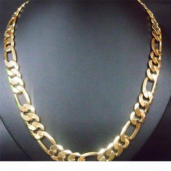 60cm men's 14k yellow solid gold filled figaro necklace chain link flat hammered wide 12mm 3 1, Silver
60cm men's 14k yellow solid gold filled figaro necklace chain link flat hammered wide 12mm 3 1, Silver