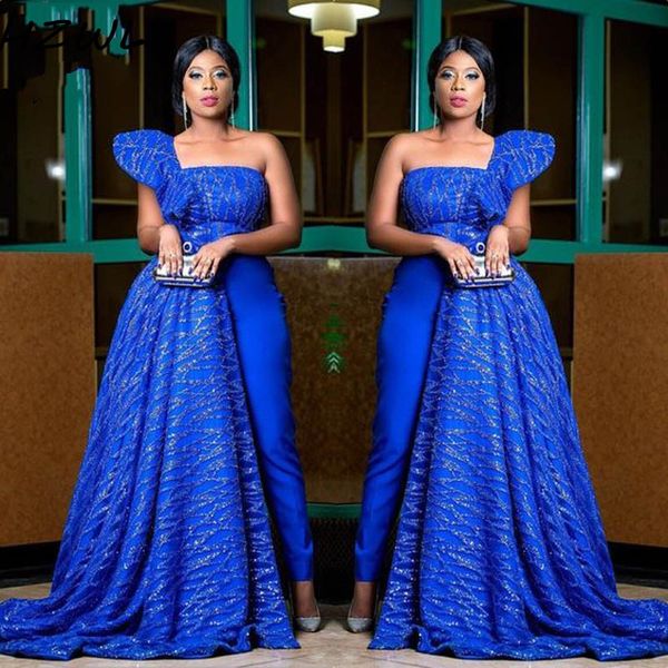 royal blue lace evening dresses one shoulder ruffles jumpsuit prom dress custom made women plus size party gowns robe de soiree, Black;red
royal blue lace evening dresses one shoulder ruffles jumpsuit prom dress custom made women plus size party gowns robe de soiree, Black;red