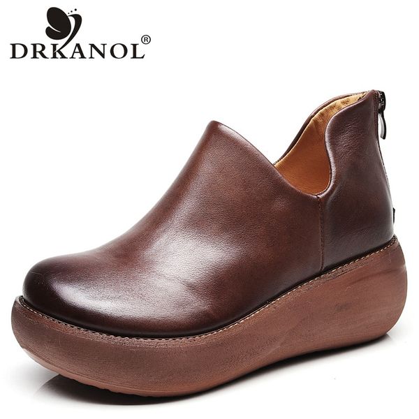 drkanol 2020 autumn winter women ankle boots retro genuine leather wedge boots fashion back zipper women platform warm shoes, Black
drkanol 2020 autumn winter women ankle boots retro genuine leather wedge boots fashion back zipper women platform warm shoes, Black