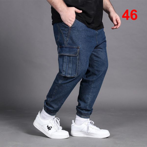 men's jeans big size baggy pants men plus cargo denim loose casual skateboard trousers elastic waist oversize 46 hx438, Blue
men's jeans big size baggy pants men plus cargo denim loose casual skateboard trousers elastic waist oversize 46 hx438, Blue