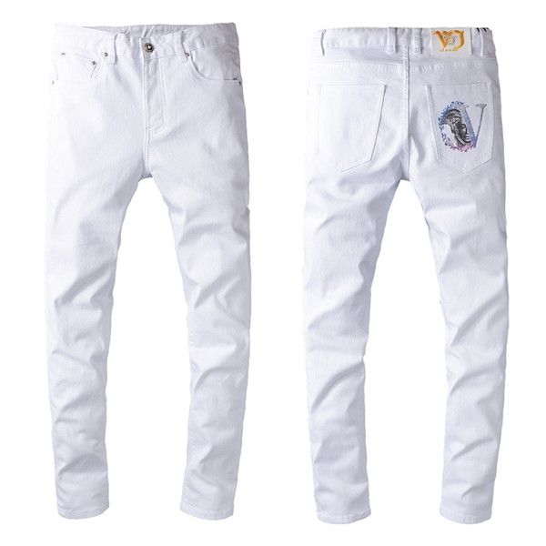 2020 men's denim embroidered jeans leggings fashion distressed ripped bike luxury pants purple brand jeans size 28-40, Blue
2020 men's denim embroidered jeans leggings fashion distressed ripped bike luxury pants purple brand jeans size 28-40, Blue