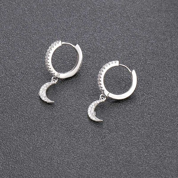 new trendy cubic zirconia gold hoop moon earrings crystal round earrings for women girls korean jewelry gift 2020, Silver
new trendy cubic zirconia gold hoop moon earrings crystal round earrings for women girls korean jewelry gift 2020, Silver