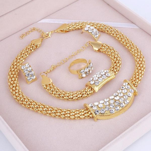 Party Accessories Wedding Gold Jewelry Sets For Women Pendant Statement African Beads Crystal Necklace Earrings Bracelet Rings
Party Accessories Wedding Gold Jewelry Sets For Women Pendant Statement African Beads Crystal Necklace Earrings Bracelet Rings