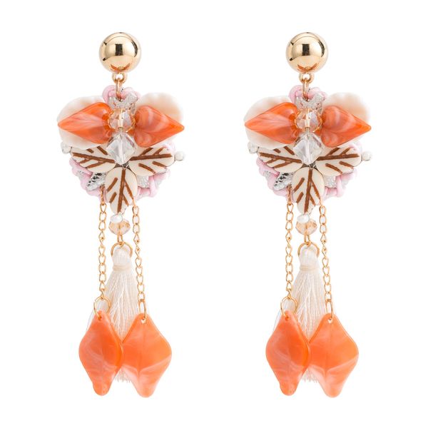 exaggerated national style tassel acrylic earrings women's flower fashion earrings multi-layer weaving sale, Golden
exaggerated national style tassel acrylic earrings women's flower fashion earrings multi-layer weaving sale, Golden