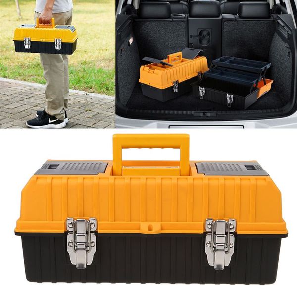 17\" large plastic tool box 3 layer storage hardware toolbox home multifunction car repair container case
17\" large plastic tool box 3 layer storage hardware toolbox home multifunction car repair container case