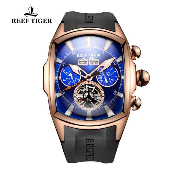 reef tiger/rt big sport watch men luminous analog tourbillon watches brand blue rose gold watch relogio masculino rga3069 j190614, Slivery;brown 
reef tiger/rt big sport watch men luminous analog tourbillon watches brand blue rose gold watch relogio masculino rga3069 j190614, Slivery;brown