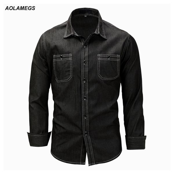 aolamegs denim shirts men long sleeved with chest pockets jean shirt solid color fashion casual cotton shirts plus size -xxxl, White;black
aolamegs denim shirts men long sleeved with chest pockets jean shirt solid color fashion casual cotton shirts plus size -xxxl, White;black