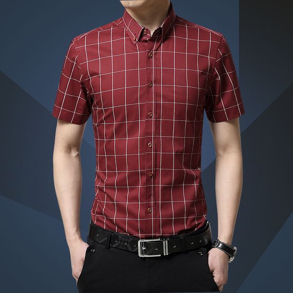 men dress shirt short sleeve plaid shirts 2020 camisa masculina fashion cotton men shirt slim fit plus size, White;black
men dress shirt short sleeve plaid shirts 2020 camisa masculina fashion cotton men shirt slim fit plus size, White;black