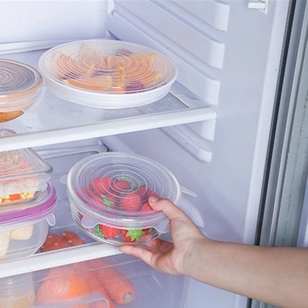 6 pcs silicone stretch lids reusable airtight food wrap covers keeping fresh seal bowl stretchy wrap cover kitchen cookware
6 pcs silicone stretch lids reusable airtight food wrap covers keeping fresh seal bowl stretchy wrap cover kitchen cookware