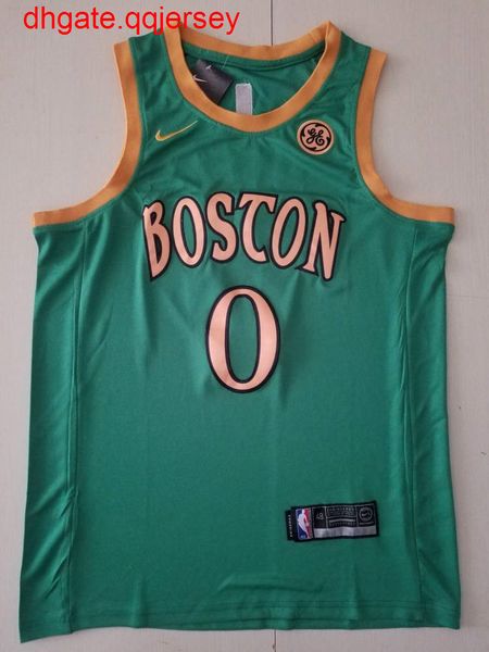 2020-20 men's jayson tatum #0 green jersey, Gray