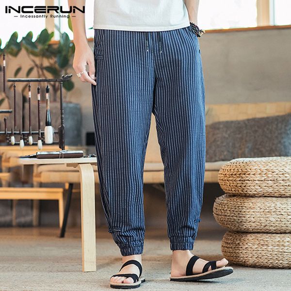 incerun 2020 men casual striped pants drawstring pockets harajuku loose harem trousers men streetwear joggers pantalon plus size, Black
incerun 2020 men casual striped pants drawstring pockets harajuku loose harem trousers men streetwear joggers pantalon plus size, Black