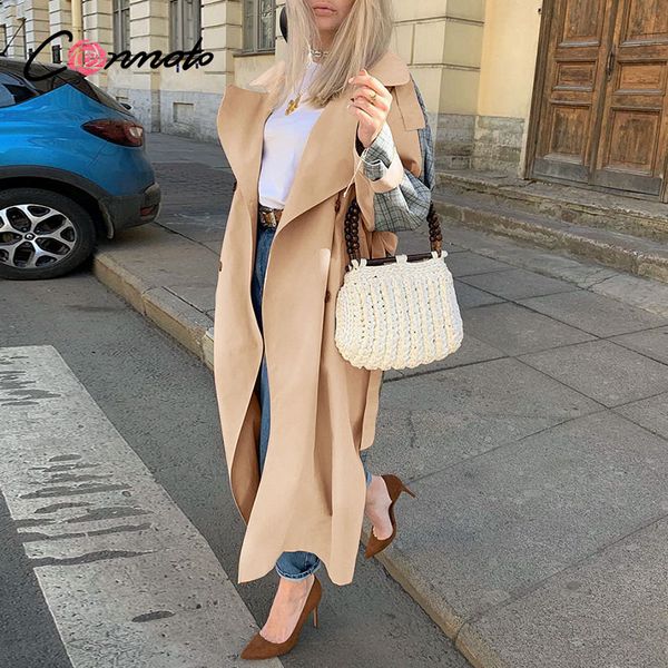 women's trench coats conmoto causal light tan autumn winter windbreaker split joint elegant long sleeve coat plaid women with belt, Tan;black
women's trench coats conmoto causal light tan autumn winter windbreaker split joint elegant long sleeve coat plaid women with belt, Tan;black