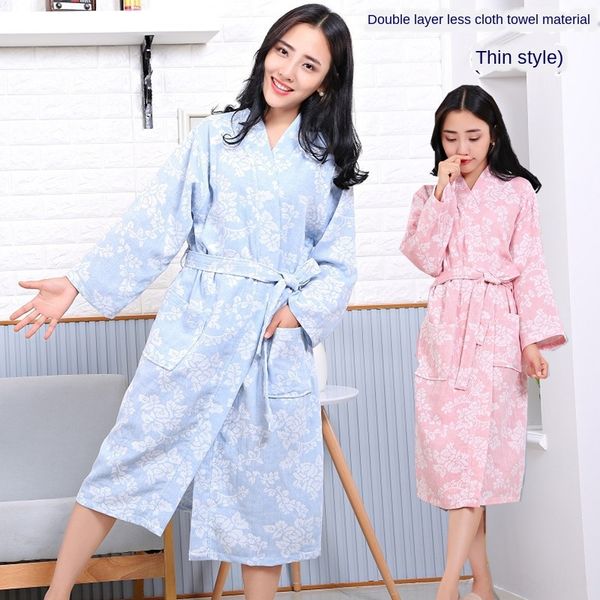 cotton gauze thin encrypted double layer cotton couple bath bathrobe summer absorbent men's and women's sweat steaming robe
cotton gauze thin encrypted double layer cotton couple bath bathrobe summer absorbent men's and women's sweat steaming robe
