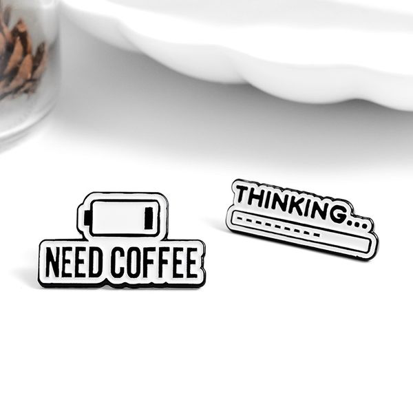 brooches pins battery is dead need coffee thinking cartoon brand special fashion simple jewelry gift for women men lapel enamel badge, Gray
brooches pins battery is dead need coffee thinking cartoon brand special fashion simple jewelry gift for women men lapel enamel badge, Gray